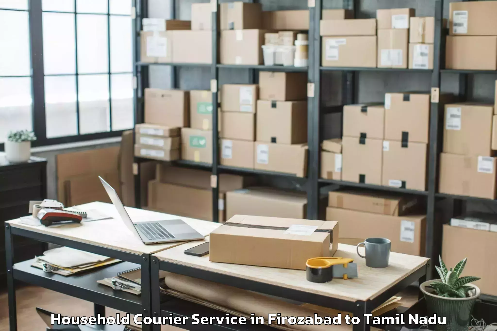 Hassle-Free Firozabad to Avudayarkoil Household Courier